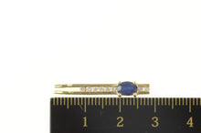 Load image into Gallery viewer, 14K Oval Natural Sapphire Diamond Bar Statement Pendant Yellow Gold