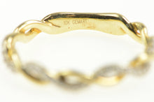 Load image into Gallery viewer, 10K Pave Diamond Twist Design Wedding Band Ring Yellow Gold