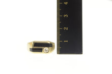 Load image into Gallery viewer, 10K Geometric Black Onyx Diamond Squared Ring Yellow Gold