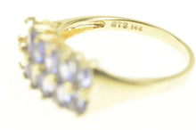 Load image into Gallery viewer, 14K Pear Tanzanite Diamond Tiered Band Ring Yellow Gold