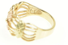 Load image into Gallery viewer, 10K Black Hills Leaf Curved Tiered Design Ring Yellow Gold