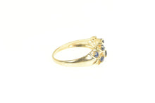 Load image into Gallery viewer, 10K Sapphire Leaf Vine Branch Pattern Band Ring Yellow Gold