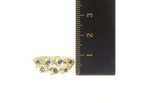 Load image into Gallery viewer, 10K Sapphire Leaf Vine Branch Pattern Band Ring Yellow Gold