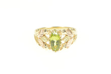 Load image into Gallery viewer, 10K Marquise Peridot Black Hills Leaf Statement Ring Yellow Gold