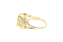 Load image into Gallery viewer, 10K Marquise Peridot Black Hills Leaf Statement Ring Yellow Gold