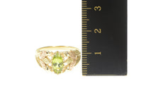 Load image into Gallery viewer, 10K Marquise Peridot Black Hills Leaf Statement Ring Yellow Gold