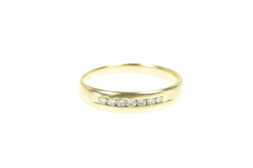 14K Diamond Classic Simple Men's Wedding Band Ring Yellow Gold