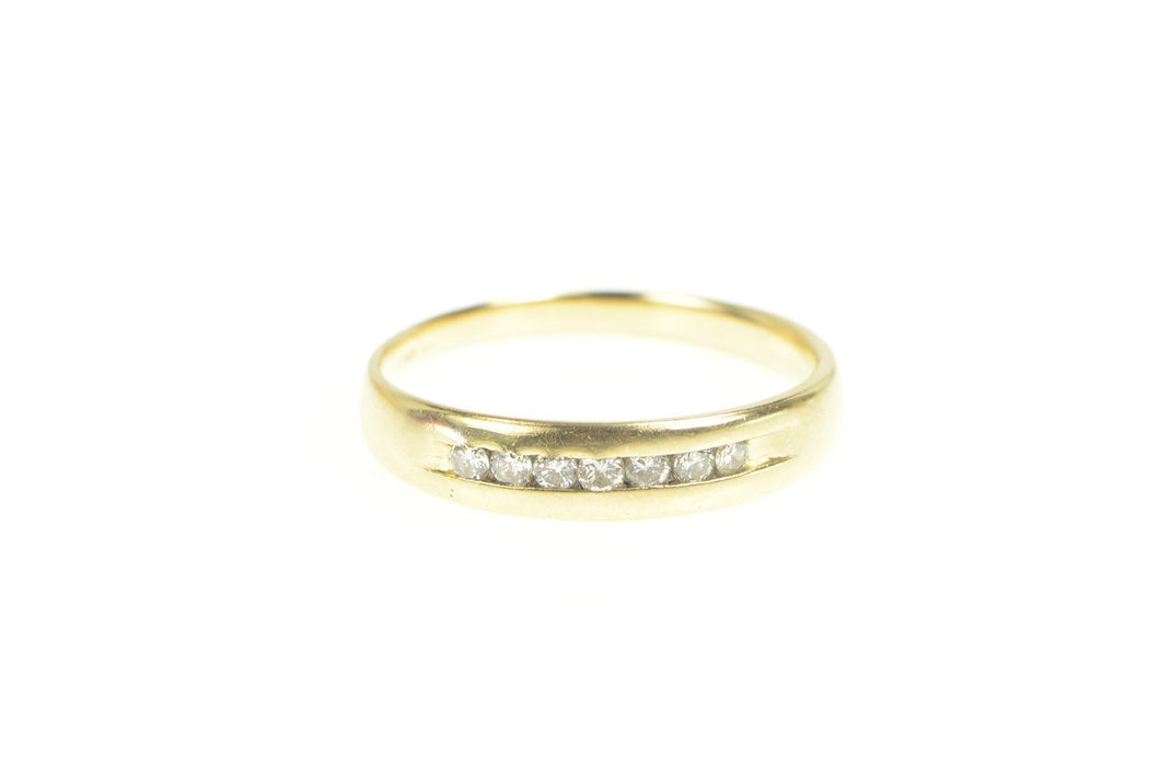 14K Diamond Classic Simple Men's Wedding Band Ring Yellow Gold