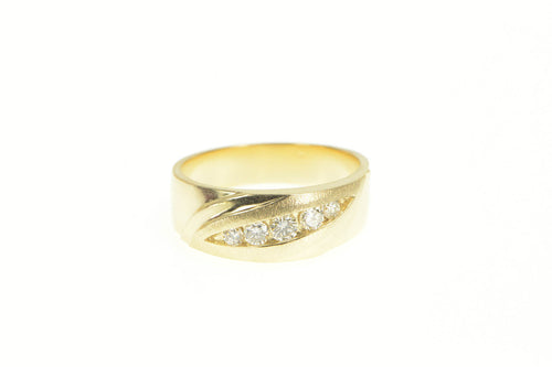 14K 0.38 Ctw Diamond Classic Channel Wedding Ring Yellow Gold