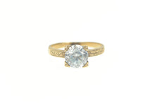 Load image into Gallery viewer, 10K Art Deco Ornate Etched Travel Engagement Ring Yellow Gold