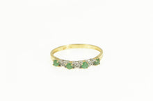 Load image into Gallery viewer, 10K Emerald Diamond Classic Wedding Band Ring Yellow Gold