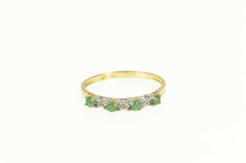 10K Emerald Diamond Classic Wedding Band Ring Yellow Gold