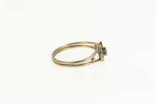 Load image into Gallery viewer, 9K Victorian Seed Pearl Sapphire Horse Shoe Ring Yellow Gold