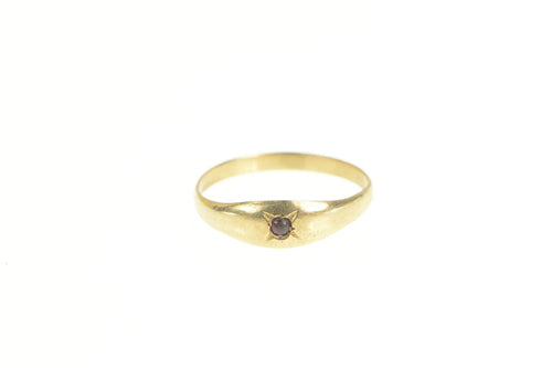 10K Victorian Sapphire Inset Rounded Statement Ring Yellow Gold
