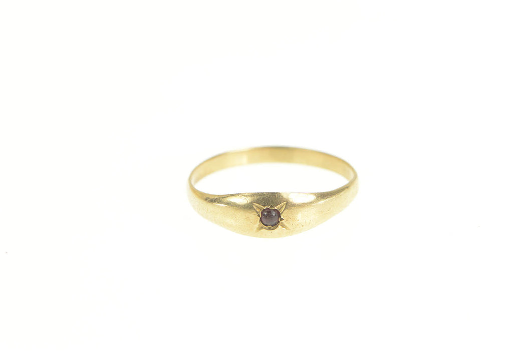 10K Victorian Sapphire Inset Rounded Statement Ring Yellow Gold