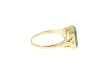 Load image into Gallery viewer, 10K Victorian Sim Fluorite Squared Statement Ring Yellow Gold