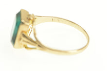 Load image into Gallery viewer, 10K Victorian Sim Fluorite Squared Statement Ring Yellow Gold