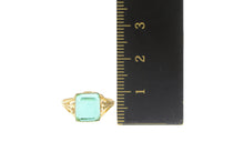 Load image into Gallery viewer, 10K Victorian Sim Fluorite Squared Statement Ring Yellow Gold