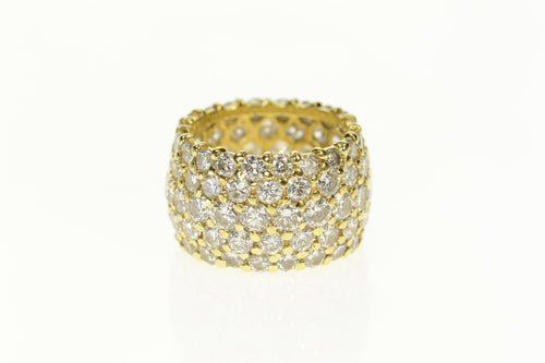 18K 8.80 Ctw Pave Diamond Encrusted Band Ring Yellow Gold