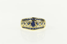 Load image into Gallery viewer, 14K 1.30 Ctw Natural Sapphire Diamond Statement Ring Yellow Gold