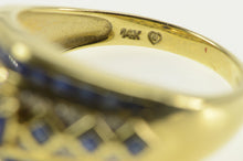 Load image into Gallery viewer, 14K 1.30 Ctw Natural Sapphire Diamond Statement Ring Yellow Gold