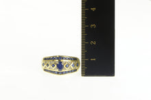 Load image into Gallery viewer, 14K 1.30 Ctw Natural Sapphire Diamond Statement Ring Yellow Gold