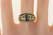 Load image into Gallery viewer, 14K 1.30 Ctw Natural Sapphire Diamond Statement Ring Yellow Gold