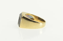 Load image into Gallery viewer, 10K Retro Carved Black Onyx Carved Double Intaglio Ring Yellow Gold