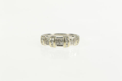 14K 0.56 Ctw Princess & Round Diamond Wedding Ring White Gold