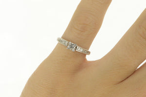 14K 0.84 Ctw Princess Diamond Classic Engagement Ring White Gold