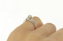 Load image into Gallery viewer, 14K 0.84 Ctw Princess Diamond Classic Engagement Ring White Gold