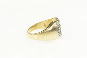 14K 1960's 0.22 Ctw Diamond Horse Shoe Lucky Ring Yellow Gold