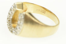 Load image into Gallery viewer, 14K 1960&#39;s 0.22 Ctw Diamond Horse Shoe Lucky Ring Yellow Gold