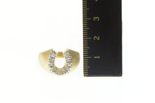 Load image into Gallery viewer, 14K 1960&#39;s 0.22 Ctw Diamond Horse Shoe Lucky Ring Yellow Gold