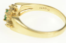 Load image into Gallery viewer, 14K 0.30 Ctw Natural Emerald Diamond Engagement Ring Yellow Gold