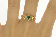 Load image into Gallery viewer, 14K 0.30 Ctw Natural Emerald Diamond Engagement Ring Yellow Gold