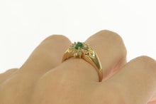 Load image into Gallery viewer, 14K 0.30 Ctw Natural Emerald Diamond Engagement Ring Yellow Gold