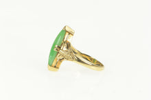 Load image into Gallery viewer, 18K 1960&#39;s Ornate Marquise Jade Navette Statement Ring Yellow Gold