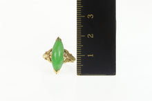 Load image into Gallery viewer, 18K 1960&#39;s Ornate Marquise Jade Navette Statement Ring Yellow Gold