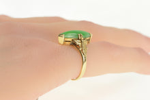 Load image into Gallery viewer, 18K 1960&#39;s Ornate Marquise Jade Navette Statement Ring Yellow Gold