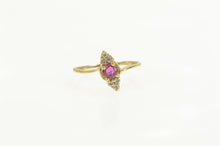 Load image into Gallery viewer, 10K Ruby Diamond Cluster Accent Marquise Ring Yellow Gold