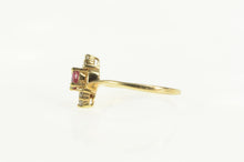 Load image into Gallery viewer, 10K Ruby Diamond Cluster Accent Marquise Ring Yellow Gold