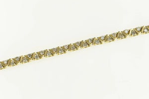 14K 1.71 Ctw Diamond Zig Zag Triangle Link Tennis Bracelet 7" Yellow Gold