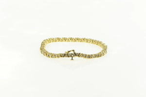 14K 1.71 Ctw Diamond Zig Zag Triangle Link Tennis Bracelet 7" Yellow Gold