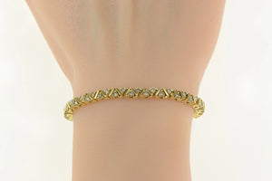 14K 1.71 Ctw Diamond Zig Zag Triangle Link Tennis Bracelet 7" Yellow Gold