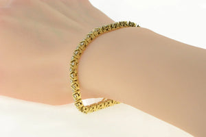 14K 1.71 Ctw Diamond Zig Zag Triangle Link Tennis Bracelet 7" Yellow Gold