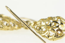 Load image into Gallery viewer, 10K Diamond Cut Puffy Scalloped Tear Drop Earrings Yellow Gold