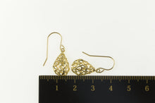 Load image into Gallery viewer, 10K Diamond Cut Puffy Scalloped Tear Drop Earrings Yellow Gold