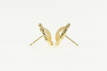 Load image into Gallery viewer, 14K Round Pearl Twist Trim Statement Stud Earrings Yellow Gold