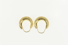 Load image into Gallery viewer, 14K Crosshatch Textured Puffy Hoop Statement Earrings Yellow Gold